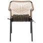 Preview: SESSEL AUS SCHWARZEM ALUMINIUM MIT BEIGEM GEWEBE UND KISSEN 53.5x58x84.5