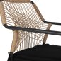Preview: SESSEL AUS SCHWARZEM ALUMINIUM MIT BEIGEM GEWEBE UND KISSEN 53.5x58x84.5