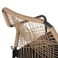 Preview: SESSEL AUS SCHWARZEM ALUMINIUM MIT BEIGEM GEWEBE UND KISSEN 53.5x58x84.5