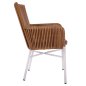 Preview: Weißer Sessel aus Rattan Geflecht in Beige