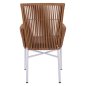Preview: Weißer Sessel aus Rattan Geflecht in Beige