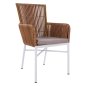 Preview: Weißer Sessel aus Rattan Geflecht in Beige