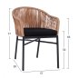 Preview: Moderner Outdoor-Sessel aus beigen Aluminiumrahmen und Strickgeflecht