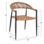 Preview: SESSEL ALUMINIUM GRAU MIT BEIGEM PE-RATTAN 56x60x78