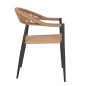 Preview: SESSEL ALUMINIUM GRAU MIT BEIGEM PE-RATTAN 56x60x78