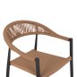 Preview: SESSEL ALUMINIUM GRAU MIT BEIGEM PE-RATTAN 56x60x78
