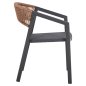 Preview: ALUMINIUM-SESSEL CARBON-RAHMEN & TEXTLINE-BEIGE RATTAN 56,5 x 61 x 81,5 cm