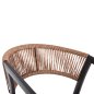 Preview: ALUMINIUM-SESSEL CARBON-RAHMEN & TEXTLINE-BEIGE RATTAN 56,5 x 61 x 81,5 cm