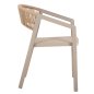 Preview: SESSEL ALUMINIUM CHAMPAGNER RAHMEN UND TEXTLINE - RÜCKENLEHNE AUS RATTAN IN BEIGE 57x63x82Hcm
