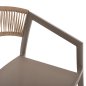 Preview: SESSEL ALUMINIUM CHAMPAGNER RAHMEN UND TEXTLINE - RÜCKENLEHNE AUS RATTAN IN BEIGE 57x63x82Hcm
