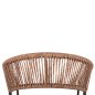 Preview: SESSEL ALUMINIUM SCHWARZER RAHMEN UND TEXTLINE - RÜCKENLEHNE AUS RATTAN IN BEIGE 57x63x82Hcm