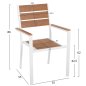 Preview: ALUMINIUMSESSEL WEIß-POLYWOOD IN NATURAL 55x55x86Hcm