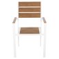 Preview: ALUMINIUMSESSEL WEIß-POLYWOOD IN NATURAL 55x55x86Hcm