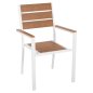 Preview: ALUMINIUMSESSEL WEIß-POLYWOOD IN NATURAL 55x55x86Hcm