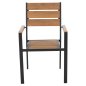 Preview: ALUMINUM ARMCHAIR BLACK-POLYWOOD IN NATURAL 55x55x86Hcm