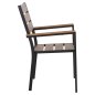Preview: ALUMINUM ARMCHAIR BLACK-POLYWOOD IN NATURAL 55x55x86Hcm