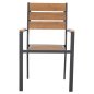 Preview: ALUMINIUMSESSEL ANTHRAZIT-POLYWOOD IN NATURAL 55x55x86Hcm