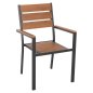 Preview: ALUMINIUMSESSEL ANTHRAZIT-POLYWOOD IN NATURAL 55x55x86Hcm