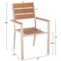 Preview: ALUMINIUMSESSEL CHAMPAGNER-POLYWOOD IN NATURAL 55x55x86Hcm