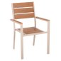 Preview: ALUMINIUMSESSEL CHAMPAGNER-POLYWOOD IN NATURAL 55x55x86Hcm