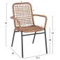 Preview: ALUMINIUMSESSEL ANTHRAZITGESTELL - BEIGES SYNTHETISCHES RATTAN 55,5x58x81Hcm
