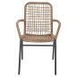 Preview: ALUMINIUMSESSEL ANTHRAZITGESTELL - BEIGES SYNTHETISCHES RATTAN 55,5x58x81Hcm