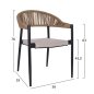 Preview: Outdoor-Sessel ,,Raina“ aus Aluminium mit Korbgeflecht in beige 56x55x76 cm.