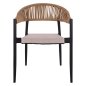 Preview: Outdoor-Sessel ,,Raina“ aus Aluminium mit Korbgeflecht in beige 56x55x76 cm.
