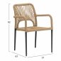 Preview: GRAY ALUMINUM ARMCHAIR WITH RATTAN KNITTING 57Χ63Χ82cm
