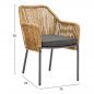 Preview: SESSEL ALUMINIUM GRAU MIT SEILGEWEBE PE 56x66x82 cm