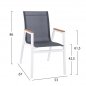 Preview: Aluminum Armchair White with grey textline & polywood