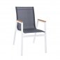 Preview: Aluminum Armchair White with grey textline & polywood