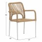 Preview: TERRASSENSTUHL MERKUR SESSEL AUS WEIßEM ALUMINIUM MIT RATTAN STRICK NATUR 57Χ63Χ82cm.