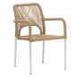 Preview: TERRASSENSTUHL MERKUR SESSEL AUS WEIßEM ALUMINIUM MIT RATTAN STRICK NATUR 57Χ63Χ82cm.