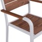Preview: Aluminum Stuhl SAGA mit Armlehne in weiß mit Polywood 55x56x85cm