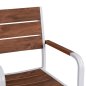 Preview: Aluminum Stuhl SAGA mit Armlehne in weiß mit Polywood 55x56x85cm