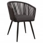 Preview: Sessel "Harriet" in Aluminium anthrazit schwarz mit Seil und Kissen 60Χ62Χ81 cm