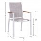 Preview: "Miller"Aluminum Sessel weiß und grauen Textilensitz