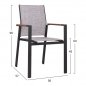 Preview: "Miller" Aluminium Sessel in grau mit Textilene & Polywood 56x57x90cm