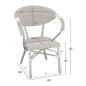 Preview: Aluminiumsessel in Bambus-Optik in Grau 57 x 57 x 83 cm