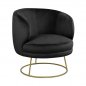 Preview: Cocktailsessel Arien in Schwarz mit goldener Basis