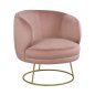Preview: Cocktailsessel Arien in Rose mit goldener Basis