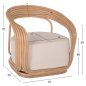 Preview: SESSEL HERZOGIN RATTAN MIT GROSSEM KISSEN 81x59x70 cm