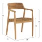 Preview: SESSEL AUS MASSIVEM TEAKHOLZ UND SITZ IN STROHMATT 58x53x79cm
