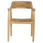 Preview: SESSEL AUS MASSIVEM TEAKHOLZ UND SITZ IN STROHMATT 58x53x79cm