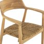 Preview: SESSEL AUS MASSIVEM TEAKHOLZ UND SITZ IN STROHMATT 58x53x79cm