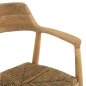 Preview: SESSEL AUS MASSIVEM TEAKHOLZ UND SITZ IN STROHMATT 58x53x79cm