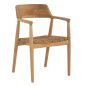 Preview: SESSEL AUS MASSIVEM TEAKHOLZ UND SITZ IN STROHMATT 58x53x79cm