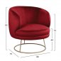 Preview: Cocktailsessel Arien in Rot mit goldener Basis