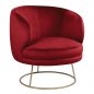 Preview: Cocktailsessel Arien in Rot mit goldener Basis